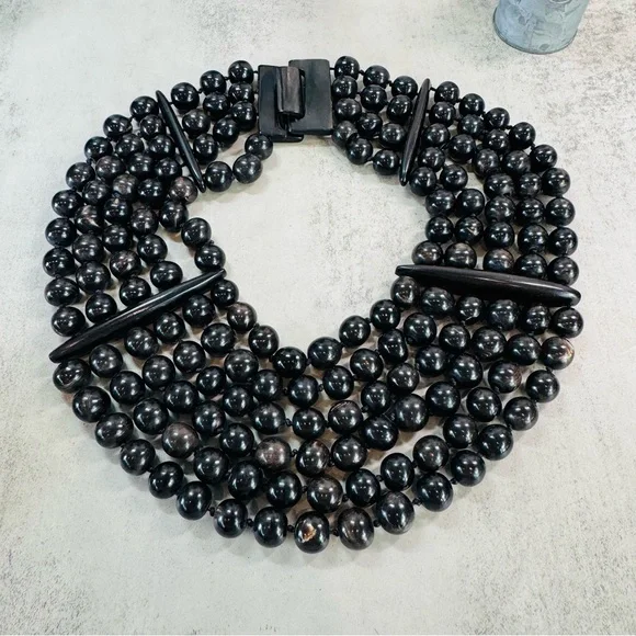 Vintage Monies Gerta Lynggaard Horn Statement Necklace - Picture 2 of 9